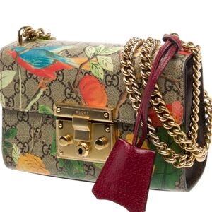 GUCCI GG SUPREME FLORAL PADLOCK,AUTHENTIC!